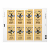 ミツバチの巣とミツバチの黄色いHONEYCOMBラベル ラベル (フルシート)
