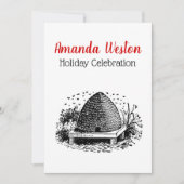 ミツバチの巣と蜂＃１　ヘラルド的　ヴィンテージ 招待状 (正面)