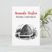 ミツバチの巣と蜂＃１　ヘラルド的　ヴィンテージ 招待状 (スタンド正面)