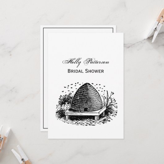 ミツバチの巣と蜂#1 ヘラルド的 ヴィンテージ 招待状 (正面/裏面インサイチュ)