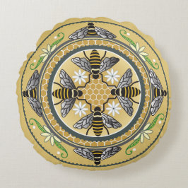 ミツバチの巣の枕 ラウンドクッション