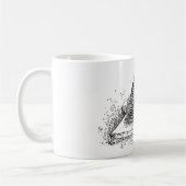 ミツバチの巣の白黒にヴィンテージの引くこと コーヒーマグカップ (左)