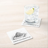 ミツバチの巣の白黒にヴィンテージの引くこと スクエアペーパーコースター (インサイチュ)