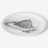 ミツバチの巣の白黒にヴィンテージの引くこと ペーパープレート (アングル)