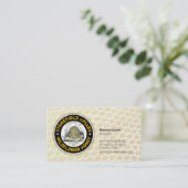 ミツバチの巣の養蜂用ゴールデンハニカム 名刺 (スタンド正面)