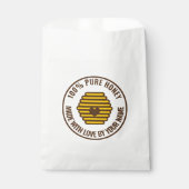 ミツバチの巣ロゴの蜂蜜またはワックスのギフト用袋 フェイバーバッグ (正面)