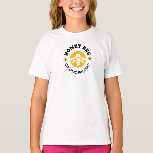ミツバチの巣 蜂蜜瓶 養蜂場 Tシャツ (正面)