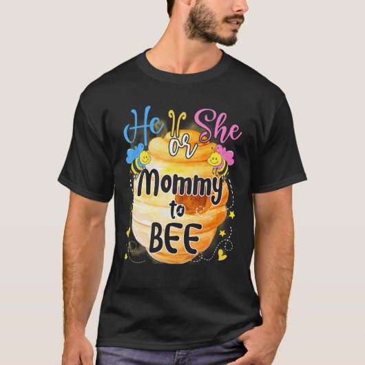 ミツバチの恋人を見せるBeeの母 Tシャツ (正面)