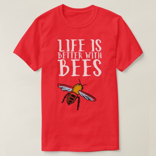 ミツバチの方が生活が良い4 Tシャツ (デザイン正面)