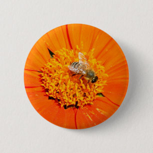 ミツバチの花のボタン 缶バッジ