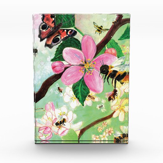 ミツバチの花を咲かせる木 フォトブロック (正面)