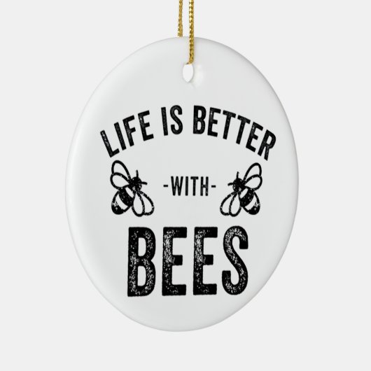 ミツバチの蜂蜜でクール生きがいが良い セラミックオーナメント (右)