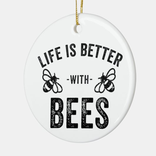 ミツバチの蜂蜜でクール生きがいが良い セラミックオーナメント (左)