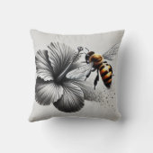 ミツバチの詳細マクロビュー クッション (裏面)