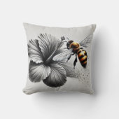 ミツバチの詳細マクロビュー クッション (正面)