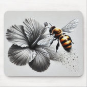 ミツバチの詳細マクロビュー マウスパッド (正面)