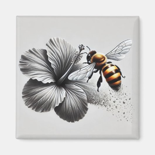 ミツバチの詳細マクロビュー マグネット (正面)
