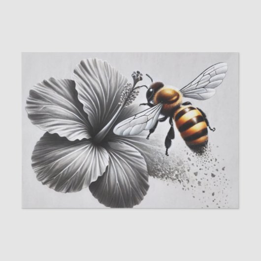 ミツバチの詳細マクロビュー 薄葉紙 (正面)