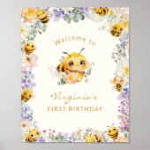 ミツバチの誕生日ウェルカムポスター ポスター (正面)