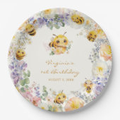 ミツバチの誕生日紙皿 ペーパープレート (正面)