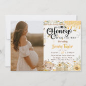 ミツバチの赤ちゃんシャワーが少し流れている 招待状 (正面)