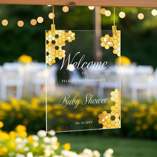 ミツバチの赤ちゃんシャワーの途中の甘い小さな蜂蜜 アクリルサイン