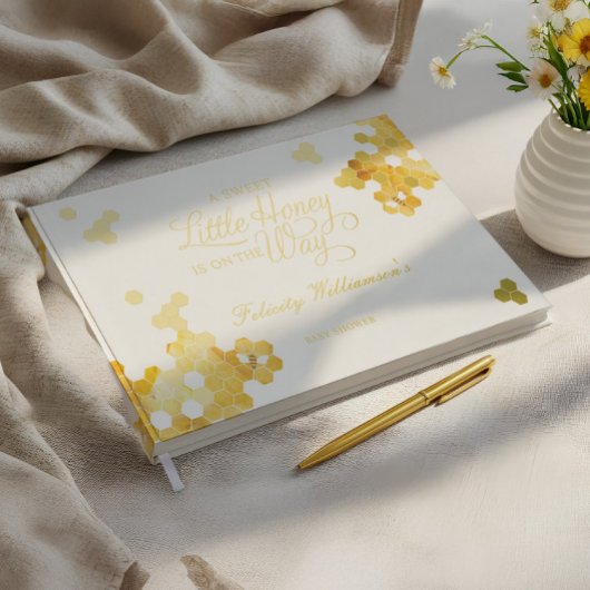 ミツバチの赤ちゃんシャワーの途中の甘い小さな蜂蜜 ゲストブック