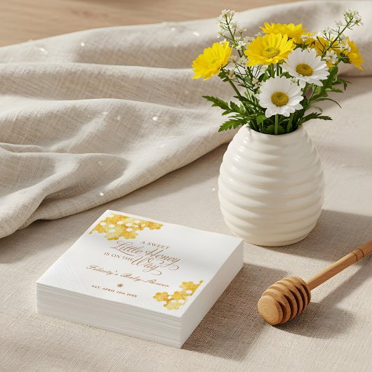 ミツバチの赤ちゃんシャワーの途中の甘い小さな蜂蜜 スタンダードカクテルナプキン