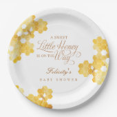 ミツバチの赤ちゃんシャワーの途中の甘い小さな蜂蜜 ペーパープレート (正面)