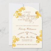 ミツバチの赤ちゃんシャワーの途中の甘い小さな蜂蜜 招待状 (正面)