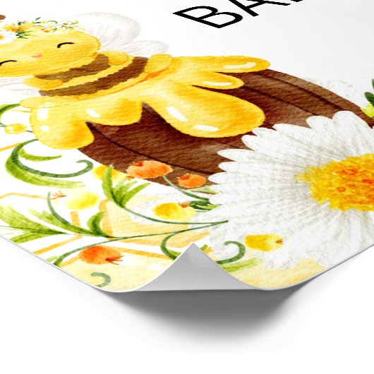 ミツバチの赤ちゃんシャワー歓迎サイン ポスター (角)