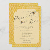 ミツバチの里親へ赤ちゃんシャワー 招待状 (正面/裏面)