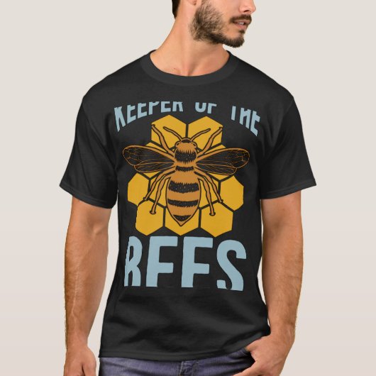 ミツバチの飼育員クラブ蜂蜜ミツバチの巣 Tシャツ (正面)