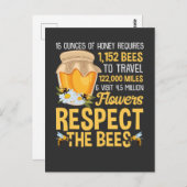 ミツバチの養蜂場自然の花を尊重する ポストカード (正面/裏面)