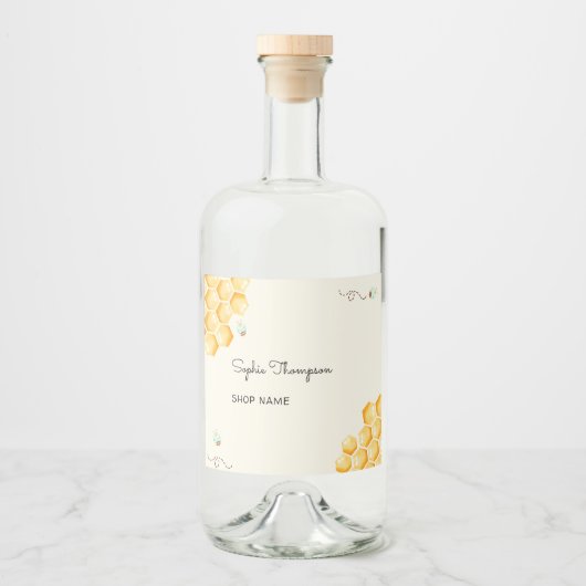 ミツバチの養蜂家の瓶 リキュールボトルラベル (正面)