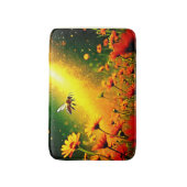 ミツバチの黄金の花粉バースト喜びデザイン バスマット (正面縦)