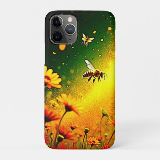 ミツバチの黄金の花粉バースト喜びデザイン Case-Mate iPhoneケース (裏)