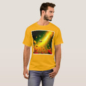 ミツバチの黄金の花粉バースト ジョイ デザイン Tシャツ (正面フル)