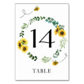 ミツバチひまわりシャワーテーブル番号 テーブルナンバー (正面)