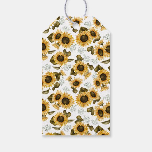 ミツバチひまわり夏の赤ちゃんシャワー ギフトタグ (裏面)