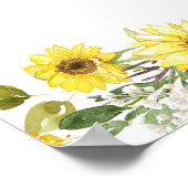 ミツバチひまわり黄色の赤ちゃんシャワー歓迎サイン ポスター (角)