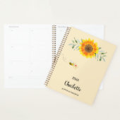 ミツバチひまわり黄色モノグラム2025 プランナー手帳 (ディスプレー)