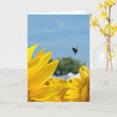 ミツバチひまわり 写真 ブランキングカード カード (黄色い花)