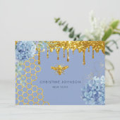 ミツバチやアジサイの花 招待状 (スタンド正面)