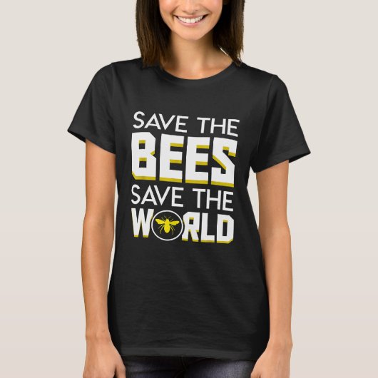 ミツバチを救え 世界を救え エコロジー養蜂家 Tシャツ (正面)