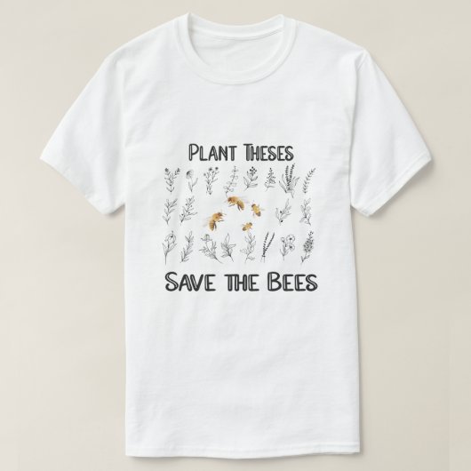 ミツバチを植救える-養蜂家の自然愛 Tシャツ (デザイン正面)