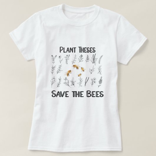 ミツバチを植救える-養蜂家の自然愛 Tシャツ (デザイン正面)