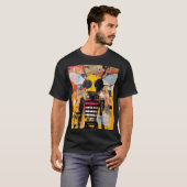 ミツバチキャラクターアート グランジポップアート 昆虫ハイブリッド Tシャツ (正面フル)