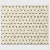 ミツバチヴィンテージスタイルハニカムビーパターン ラッピングペーパー (フラット)