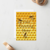 ミツバチ付きゴールデンハニカカスタムム ノートカード (正面/裏面インサイチュ)